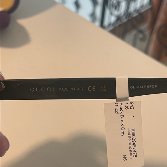 Gucci Black Cat-Eye Sunglasses with Gray Gradient Lenses main image 6